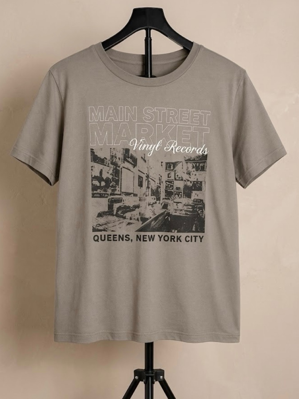 Main Street Market Vinyl Records Records Queens NYC Graphic Tee - Gildan 5000